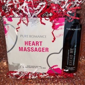 New Pure Romance Heart & Massage Oil Valentine's Day Couples Gift Pack
